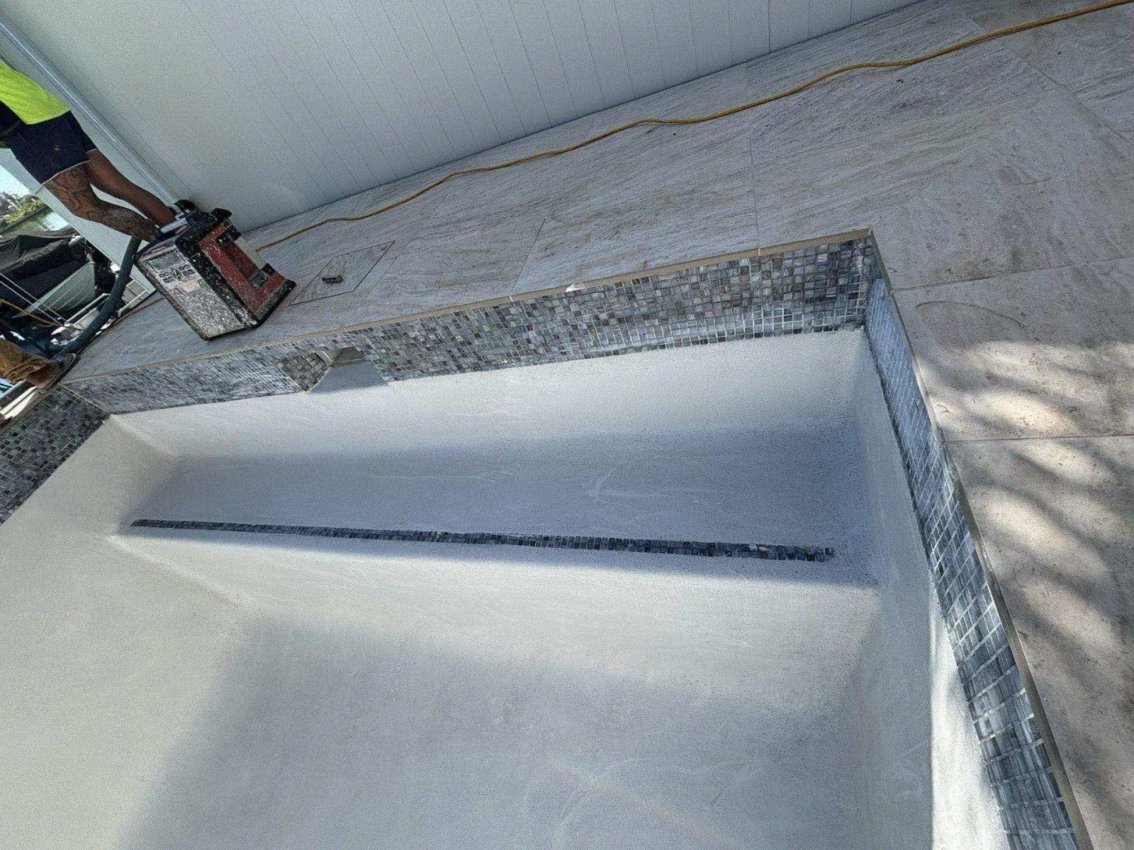Newport pool interior finish stage during construction