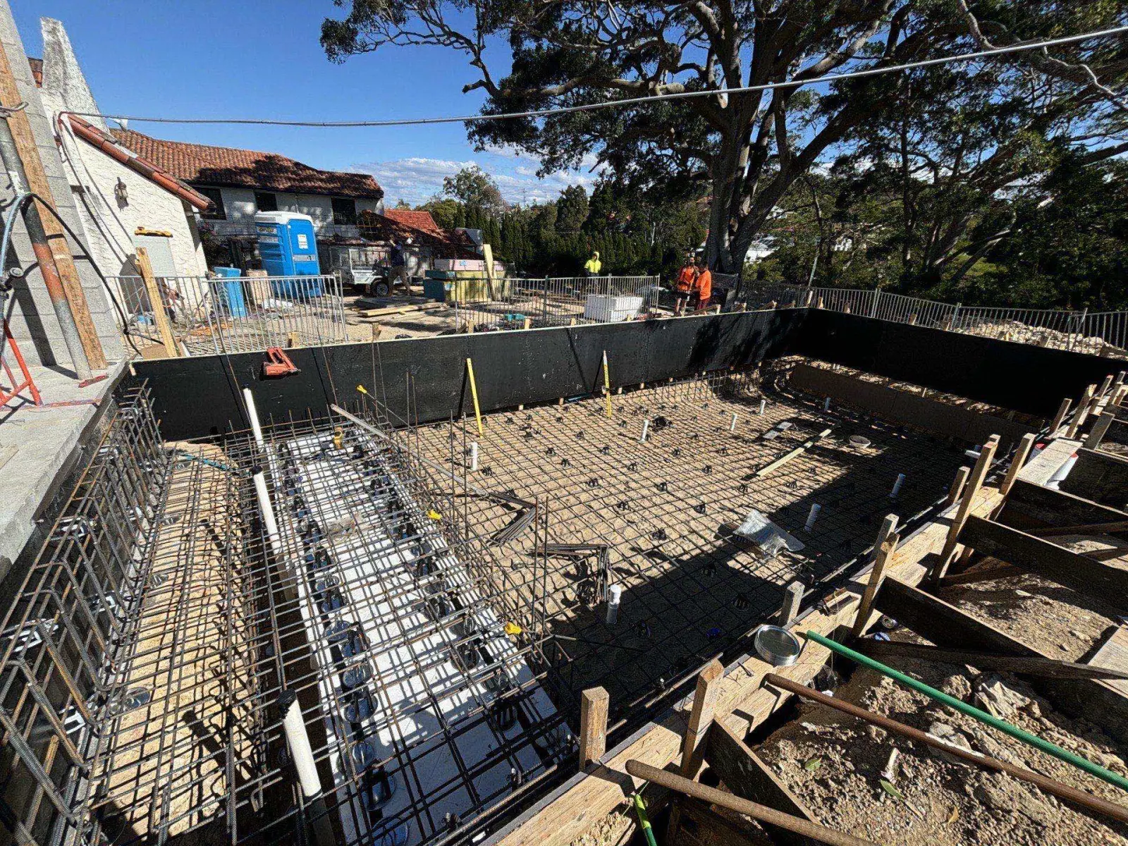 during · steel + shotcrete · windsor
